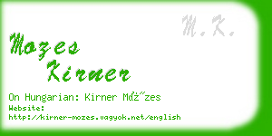 mozes kirner business card